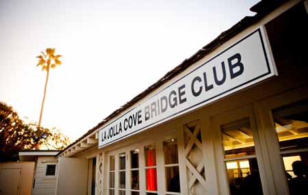 Bridge club building at sunset